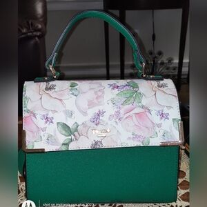 Dune London Floral Print & Green Handbag
